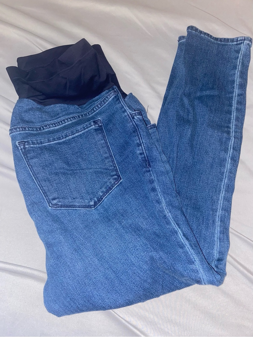 Old Navy Women’s 16 Maternity Wow Skinny Full Panel Blue Denim Jeans